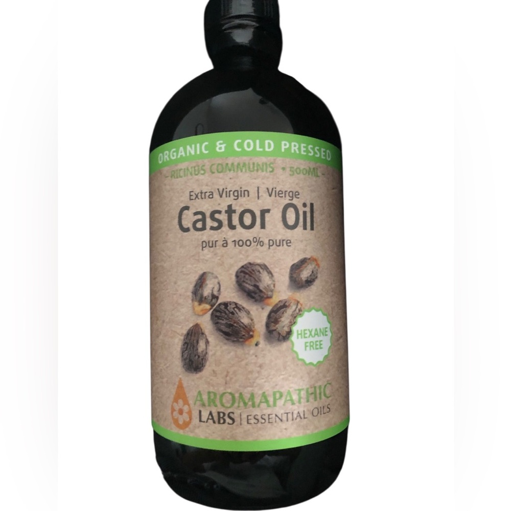 100% ORGANIC Castor Oil Hexane free Cold Pressed in a glass bottle 500 mL